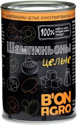 Bon Agro шампиньоны консервированные целые 400 г