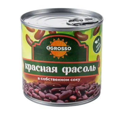 Фасоль красная Agrosso в собственном соку 400 г 