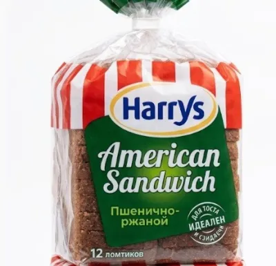Harrys American Sandwich пшенично-ржавой 12 ломтиков 470гр