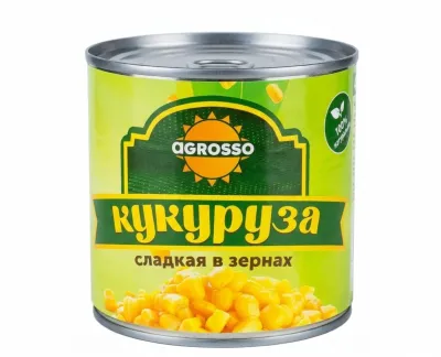 Кукуруза сладкая в зернах Agrosso консервированная 400 г 