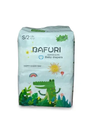 Подгузники Bafuri (Бафури) размер 2 S (4–8 кг), 62 шт