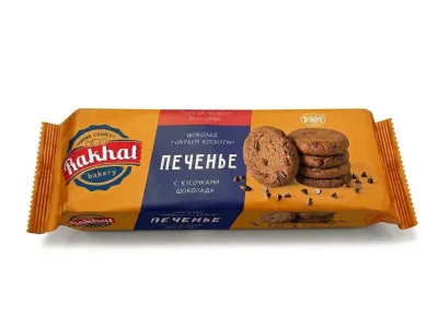 Печенье Rakhat Bakery с кусочками шоколада, 165 г