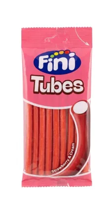 Жевательный мармелад Fini Tubes Strawberry & Cream «Трубочки Клубника со сливками», 90 г