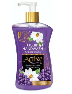 Active жидкое мыло silky dream pearl виноград и цветок  450 мл