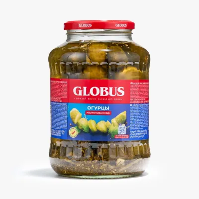 Огурцы Globus маринованные, 1500 мл