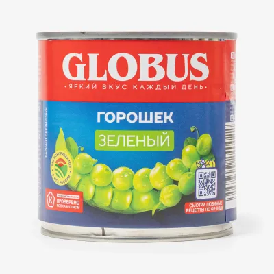 Горошек Globus зеленый, 425 мл