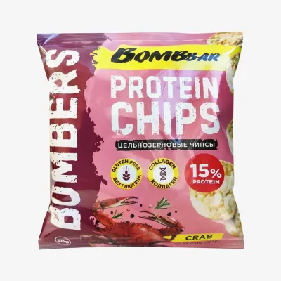 Чипсы Bombbar цельнозерновые протеиновые со вкусом Краба 50 г