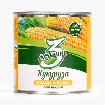 Кукуруза 3 Желания сладкая отборная, 340 г