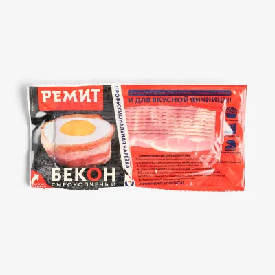 Бекон Ремит нарезка сырокопченый в/у, 200 г