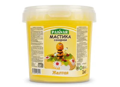Сахарная мастика Paknar «Жёлтая» (для обтяжки и лепки), 1 кг