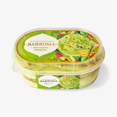 Мороженое Bahroma пломбир Фисташка с миндалем, 450 г