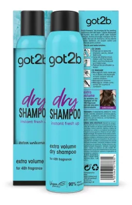 Сухой шампунь для волос Got2B Extra Fresh Volume (голубой) 200 мл, в коробке 6 шт