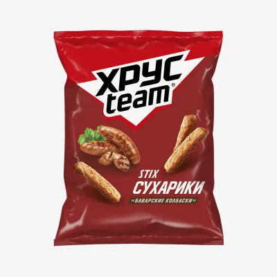 Сухарики ХрусTeam баварские колбаски, 60 г