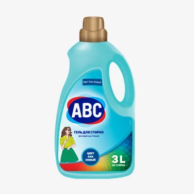 Жидкий порошок ABC для цветных тканей, 3 л