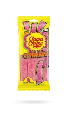 Жевательный мармелад Chupa Chups «Страйпсы» Кислые со вкусом клубники, 120 г   