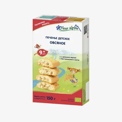 Печенье органическое Fleur Alpine овсяное детское (9+ мес) 120 г