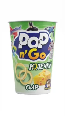 КУКУРУЗНЫЕ СНЕКИ-КОЛЕЧКИ «POP N' GO» СО ВКУСОМ СЫРА 100г