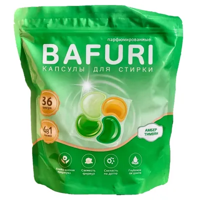 Капсулы для стирки BAFURI AМБЕР ТИМЬЯН 36 шт 