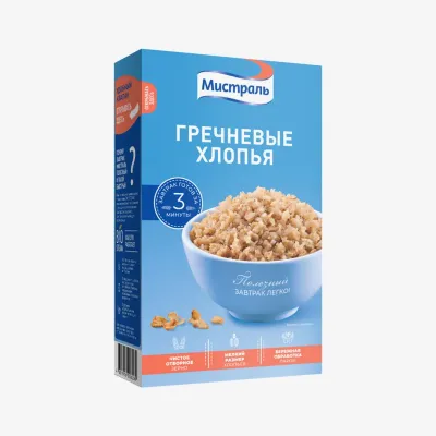 Хлопья Мистраль гречневые 400 г