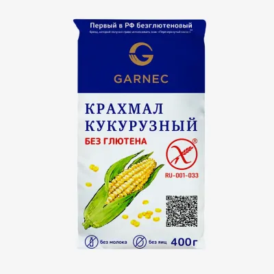 Крахмал Гарнец Кукурузный без глютена, 400 г