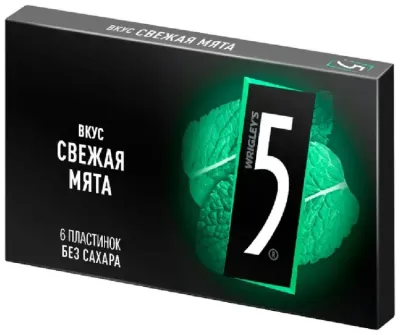 Жевательная резинка Wrigley's Five свежая мята 6 шт