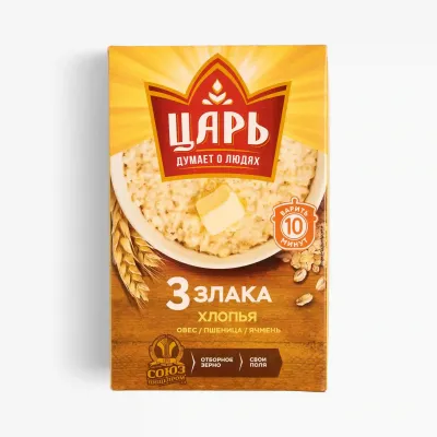 Хлопья Царь 3 злака, 400г