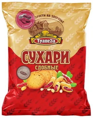 Сухари Трапеза сдобные с орехами 200 г