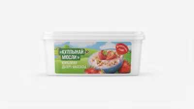Десертная масса «Grand» с клубникой и мюсли (350 г)