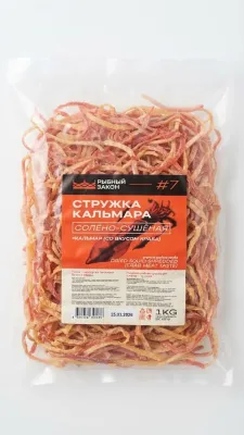  Стружка кальмара солено-сушеная со вкусом краба («Рыбный закон», #7)   1кг
