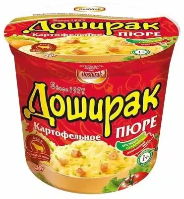 Пюре картофельное "Доширак"со вкусом мяса, 40г