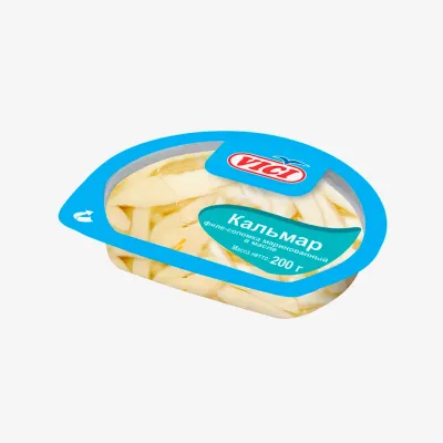 Кальмар Vici гигантский филе- соломка маринованный в масле с пряностями охлажденный 200 гКальмар Vici гигантский филе- соломка маринованный в масле с пряностями охлажденный 200 г