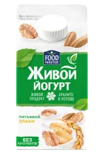 Живой Питьевой йогурт со вкусом злаков 2% FoodMaster 450 мл