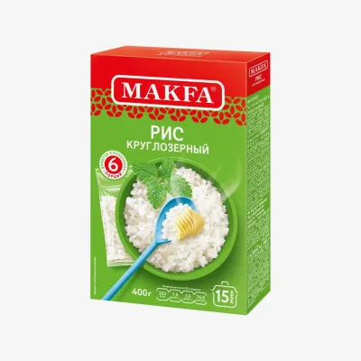 Рис Makfa круглозерный шлифованный 400 г