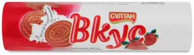 Печенье Султан Вкус с клубничным кремом 80 г