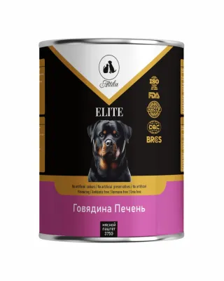Attila ELITE — Мясной паштет «Говядина и Печень» для собак (375 г)