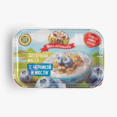 Десертная масса Масленково с черникой и мюсли 20%, 350 г