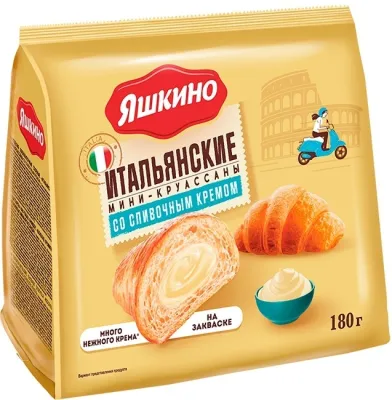 Яшкино мини-круассан Со сливочным кремом 180 г