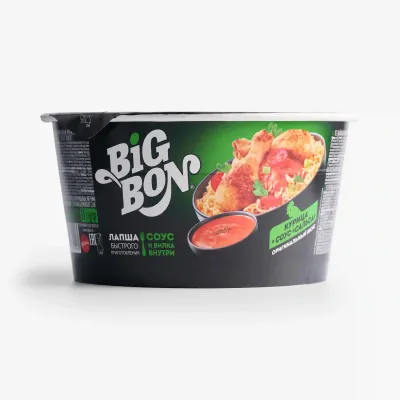 Лапша Big Bon Курица + соус Сальса чашка, 85 г