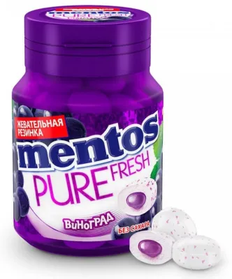 Жевательная резинка Mentos Pure Fresh виноград 28 шт