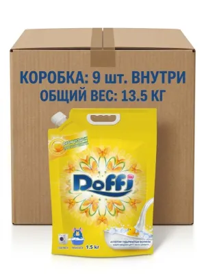 Жидкий стиральный порошок / Гель для стирки Doffi — 1,5 кг (коробка 9 шт.)