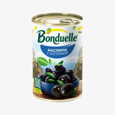 Маслины Bonduelle с косточкой, 300 г
