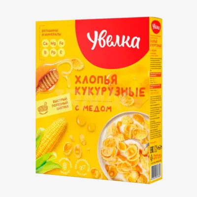 Хлопья Увелка кукурузные с медом, 275 г