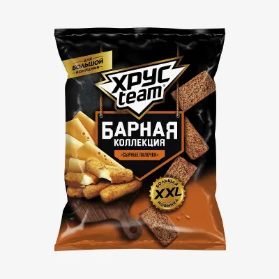 Сухарики ХрусTeam барные сырные палочки, 140 г