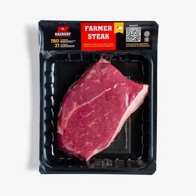 Стейк KazBeef Фермер из мраморной говядины, охлажденный кг