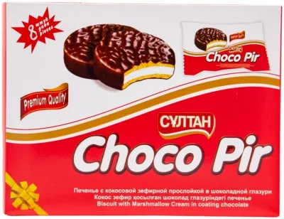 Печенье Султан Choco Pir c кокосовой зефирной прослойкой 240 г