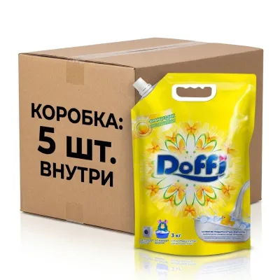 Жидкий стиральный порошок / Гель для стирки Doffi Детский Гипоаллергенный — 3 кг (коробка 5 шт.)