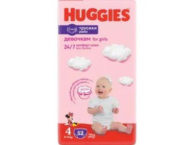 Huggies Pants Трусики Детские Размер 4 (9-14 кг) 52шт