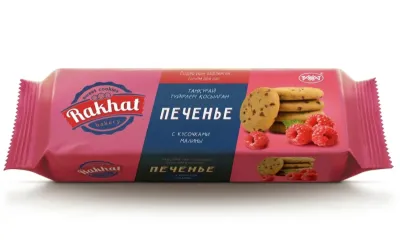 Печенье Rakhat Bakery с кусочками малины, 135 г