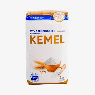 Мука Kemel Dan пшеничная хлебопекарная высший сорт, 2 кг
