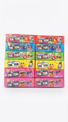 Жвачка Тик Ток с татуировкой / Жевательная резинка Tik Tok, блок 20 штук, 240 г